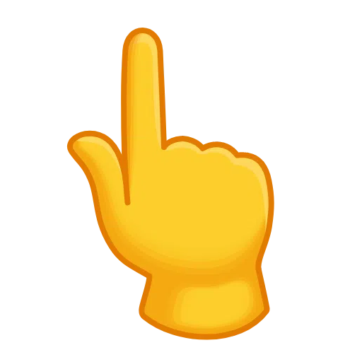 backhand index pointing up as rendered by Telegram