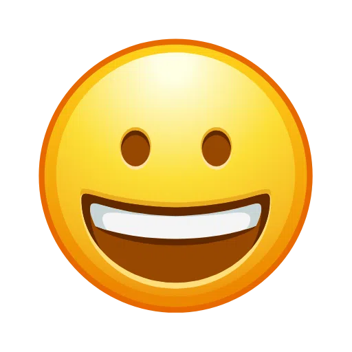 grinning face as rendered by Telegram