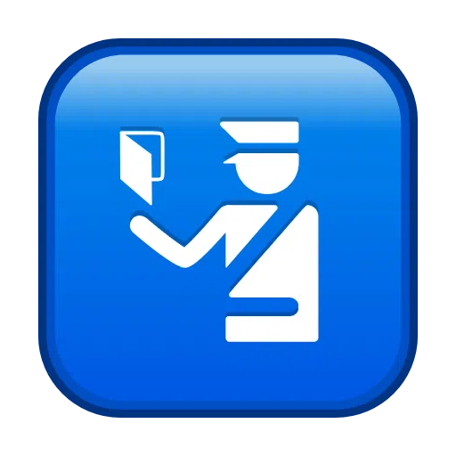 simbolo del controllo passaporti as rendered by Telegram