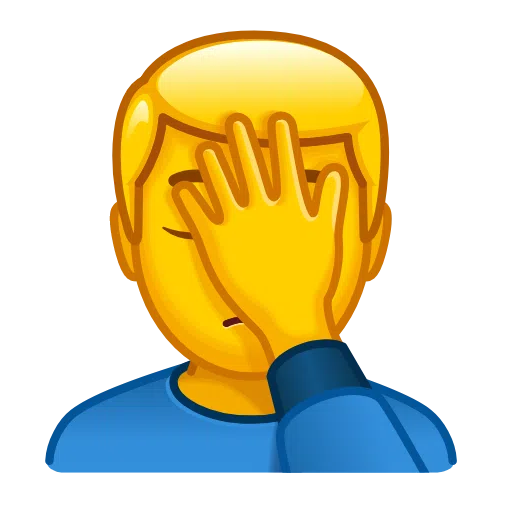 man facepalming as rendered by Telegram