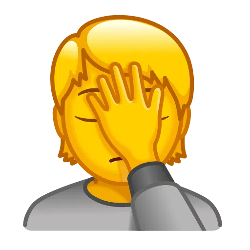 person facepalming as rendered by Telegram