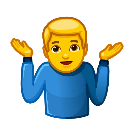 man shrugging as rendered by Telegram