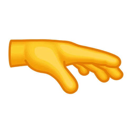 palm down hand as rendered by Telegram