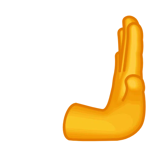 Rightwards Pushing Hand as drawn by Telegram in Telemoji November 2023