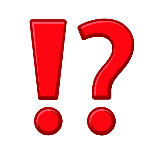 exclamation question mark as rendered by Telegram