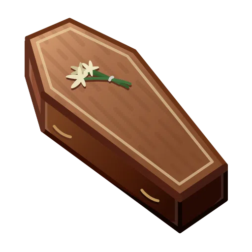 coffin as rendered by Telegram