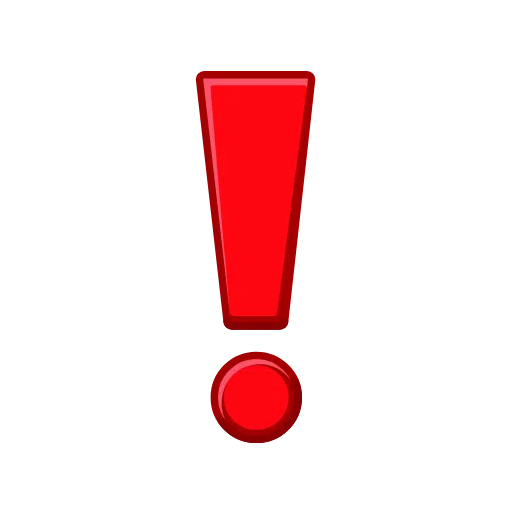 punto esclamativo rosso as rendered by Telegram