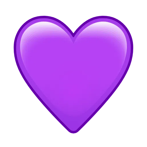 Purple Heart as drawn by Telegram in Telemoji October 2022