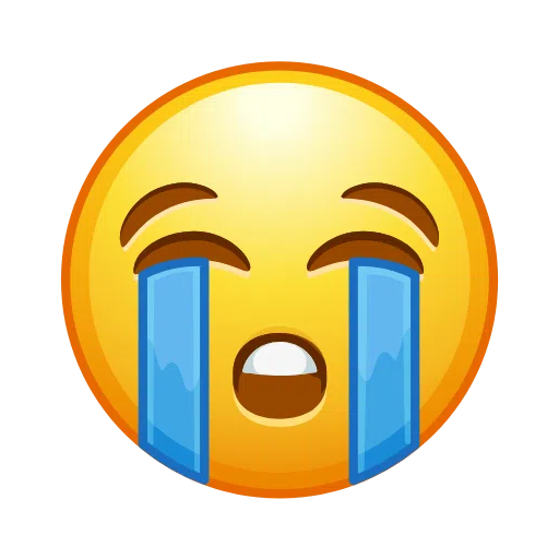 Loudly Crying Face as drawn by Telegram in Telemoji October 2022