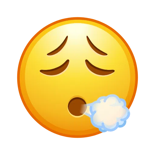 Face Exhaling as drawn by Telegram in Telemoji October 2022