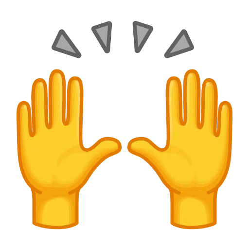 Raising Hands as drawn by Telegram in Telemoji October 2022