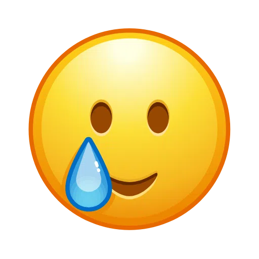 Smiling Face with Tear as drawn by Telegram in Telemoji October 2022