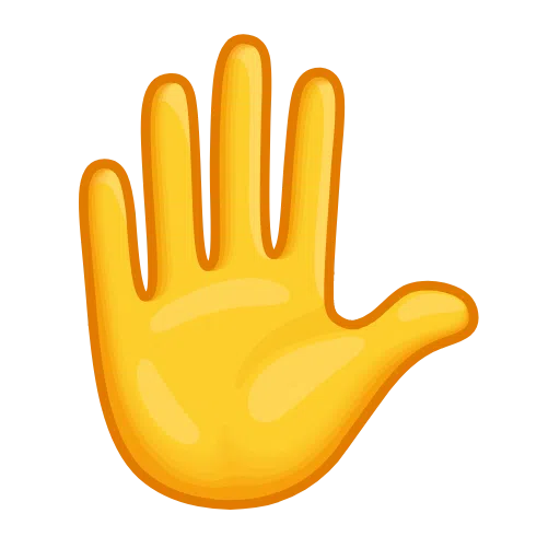 Raised Hand as drawn by Telegram in Telemoji October 2022