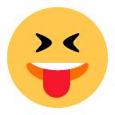 وجه بعينين مغلقتين ولسان متدلٍ as drawn by Toss Face in 1.3