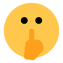 Shushing Face as drawn by Toss Face in 1.3