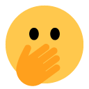 Face with Open Eyes and Hand Over Mouth, the previous design