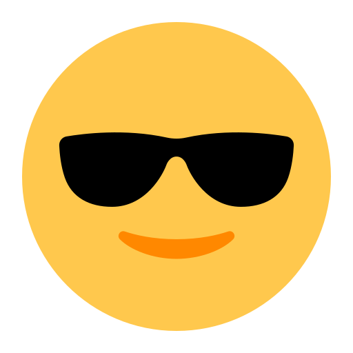 Smiling Face with Sunglasses as drawn by Toss Face in 1.5