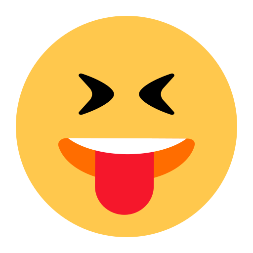 وجه بعينين مغلقتين ولسان متدلٍ as drawn by Toss Face in 1.5