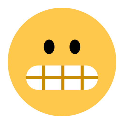 Grimacing Face as drawn by Toss Face in 1.5