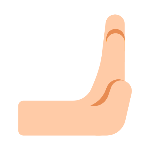 Rightwards Pushing Hand: Light Skin Tone, the design in this release
