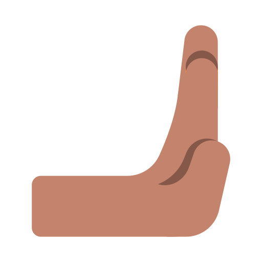 Rightwards Pushing Hand: Medium Skin Tone, the design in this release