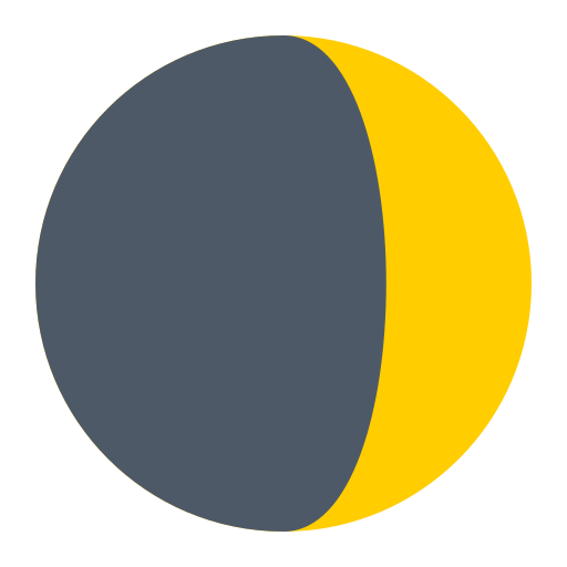 waxing crescent moon as rendered by Toss Face