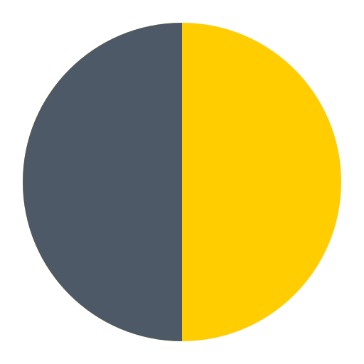 first quarter moon as rendered by Toss Face