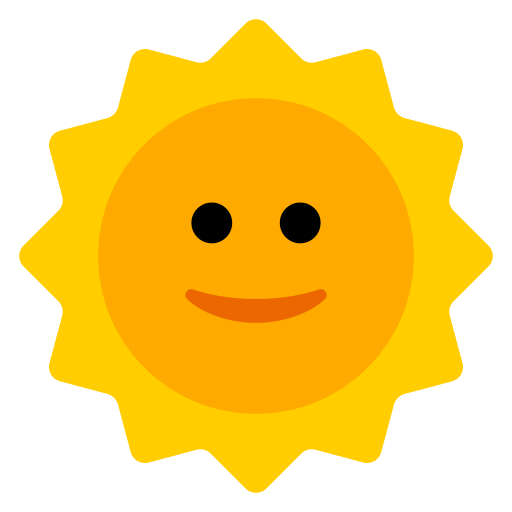 sun with face as rendered by Toss Face