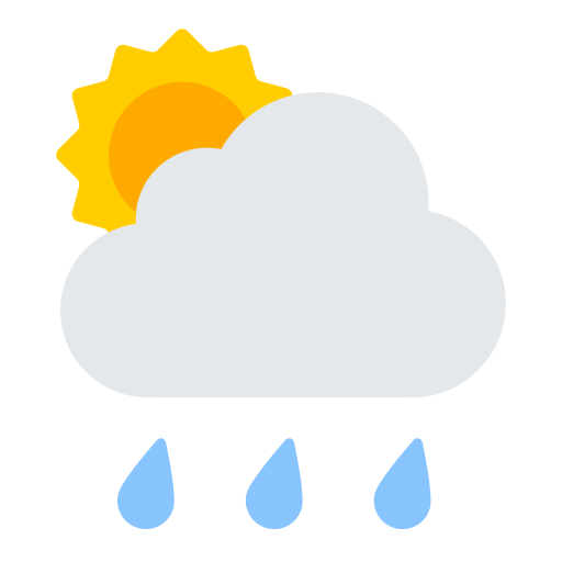 sun behind rain cloud as rendered by Toss Face