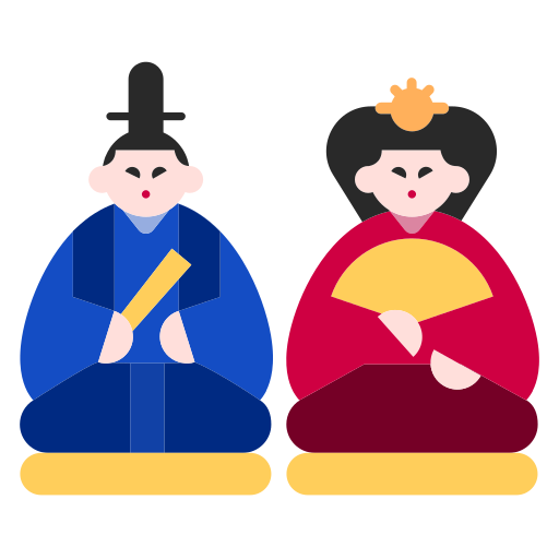 Japanese dolls as rendered by Toss Face