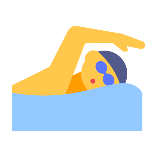 man swimming as rendered by Toss Face