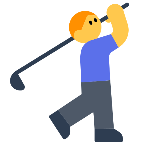 man golfing as rendered by Toss Face