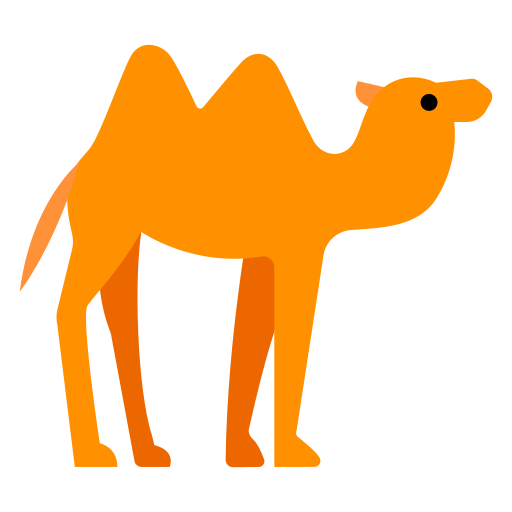 two-hump camel as rendered by Toss Face