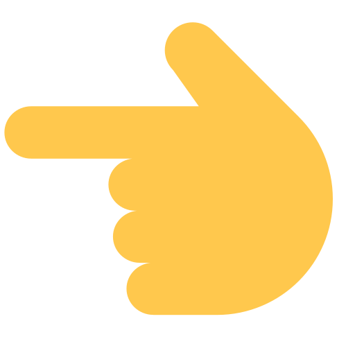 nach links weisender Zeigefinger as rendered by Toss Face