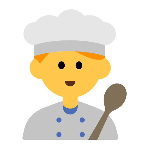 man cook as rendered by Toss Face