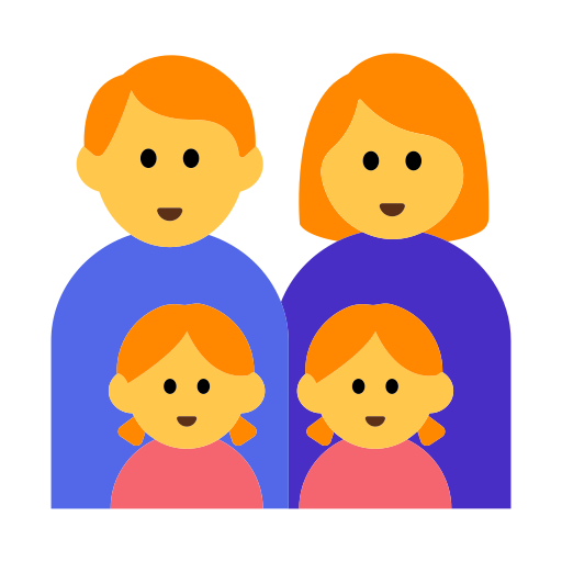 family: man, woman, girl, girl as rendered by Toss Face