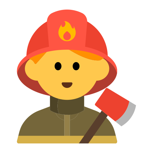 man firefighter as rendered by Toss Face