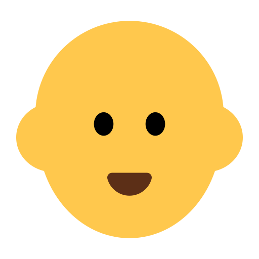 man: bald as rendered by Toss Face