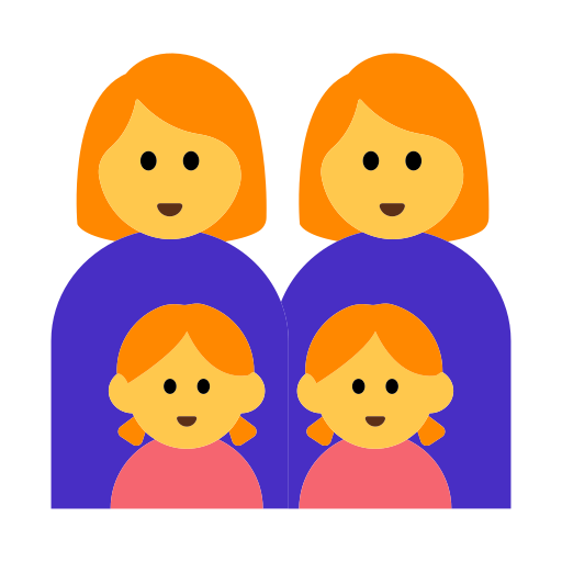 family: woman, woman, girl, girl as rendered by Toss Face