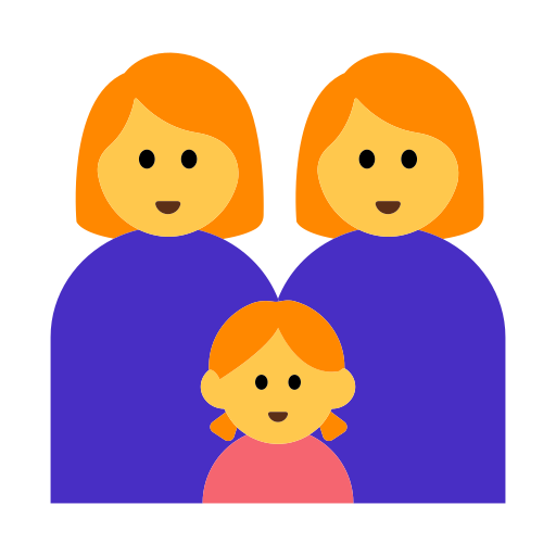 family: woman, woman, girl as rendered by Toss Face