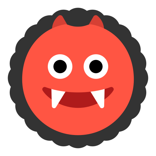 demonio japonés oni as rendered by Toss Face