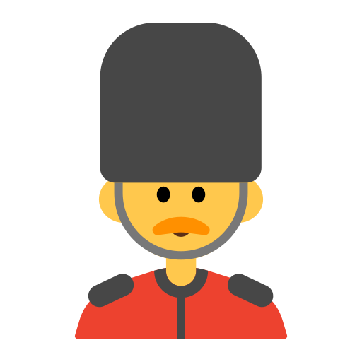 man guard as rendered by Toss Face