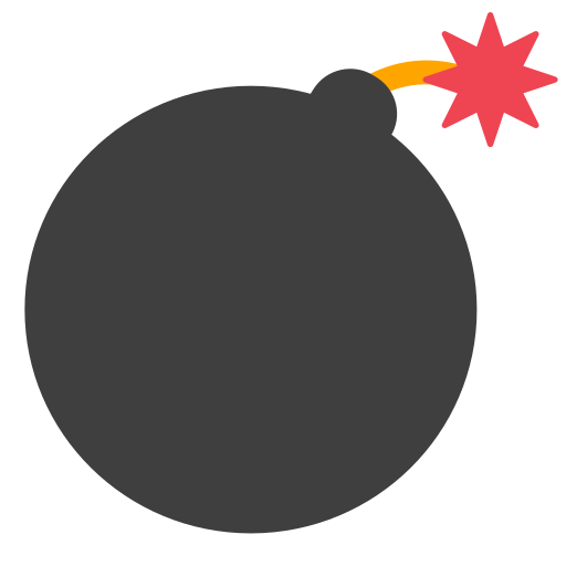 bomb as rendered by Toss Face