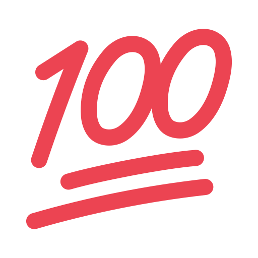 100 درجة as rendered by Toss Face