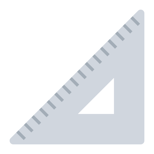triangular ruler as rendered by Toss Face