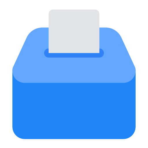 ballot box with ballot as rendered by Toss Face