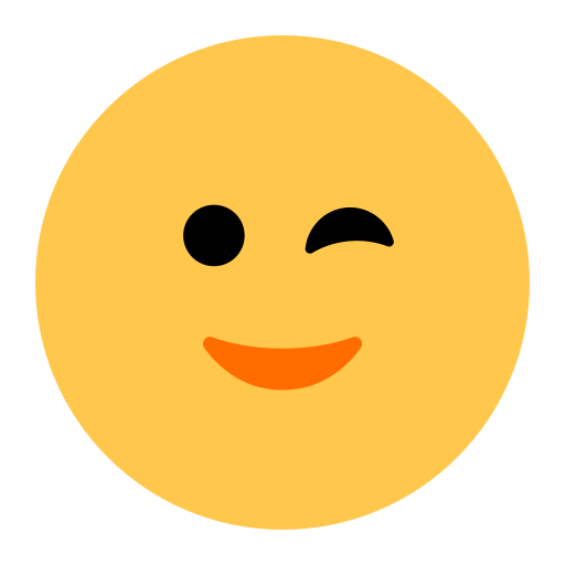 zwinkerndes Gesicht as rendered by Toss Face