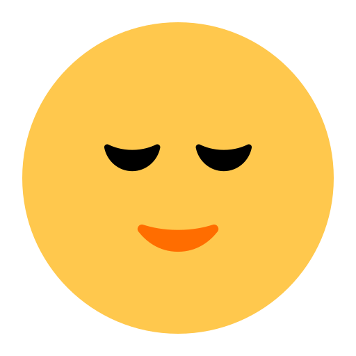 ほっとした顔 as rendered by Toss Face