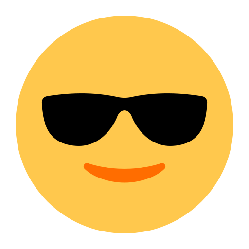 Smiling Face with Sunglasses as drawn by Toss Face in 1.6