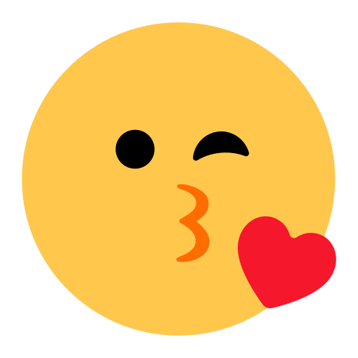 face blowing a kiss as rendered by Toss Face